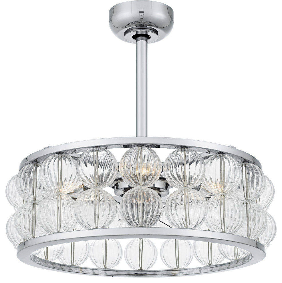 Terrarock Four Light Fan Light in Polished Chrome