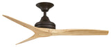 Fanimation Spitfire Ceiling 48" Fan Dark Bronze, Natural Wood Blades