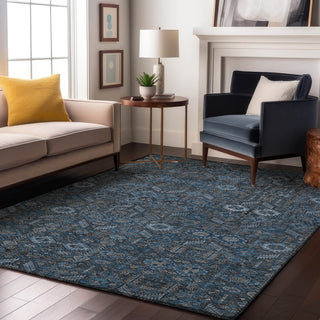 Premium Machine Washable Mayfield AMF574 Blue 9' x 12' Rug