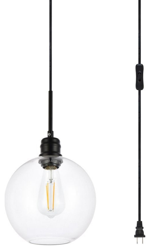 Living District Emett 1-Light Plug-In Pendant Black