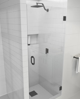 78x25.375-25.75" Frameless Shower Door With Enduroshield Technology, Matte Black