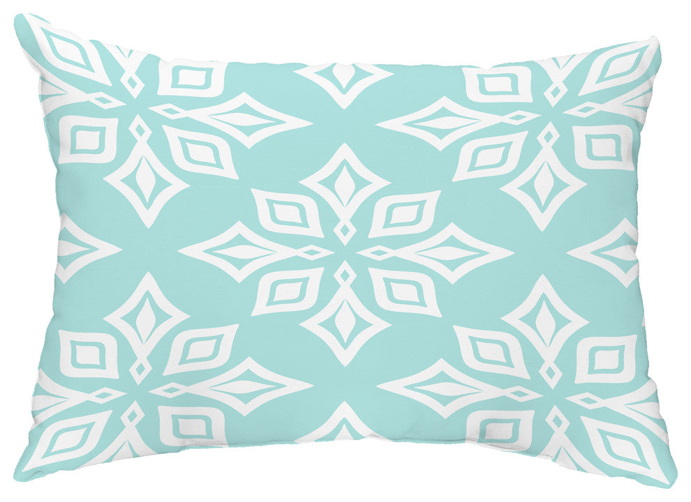 Beach Star 14"x20" Decorative Abstract Outdoor Throw Pillow, Aqua