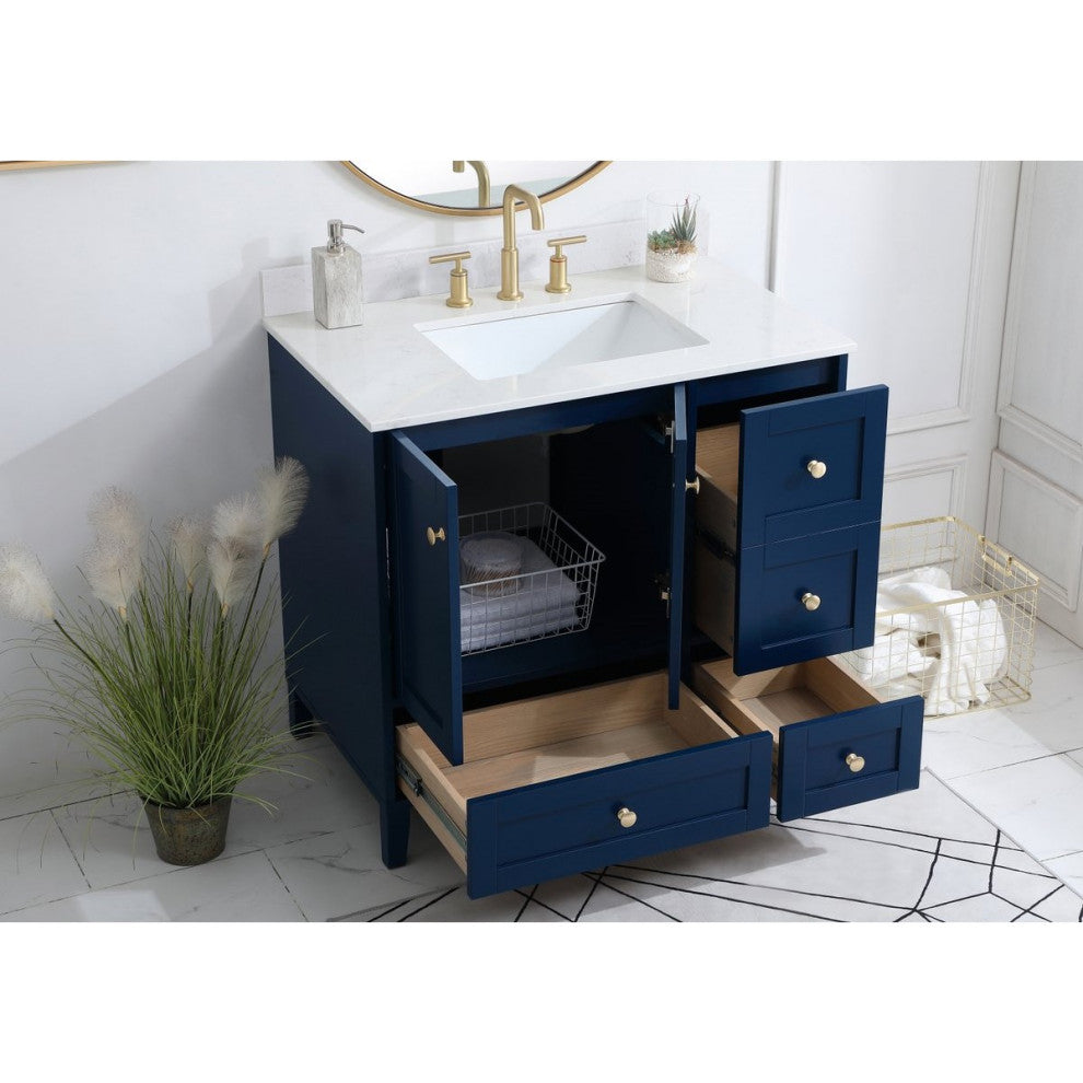 Elegant Decor Sommerville Bathroom Vanity Blue