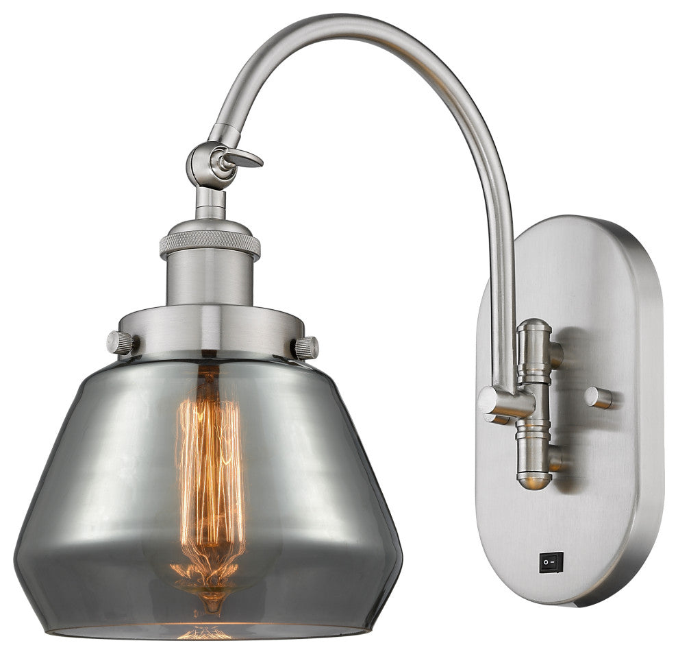 Innovations 918-1W-SN-G173-LED Fulton 1 Light 7" Sconce, Brushed Satin Nickel