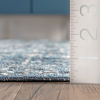 Nuloom Prestyn Machine Washable Faded Tribal Trellis Area Rug, Aqua 3'3"x5'