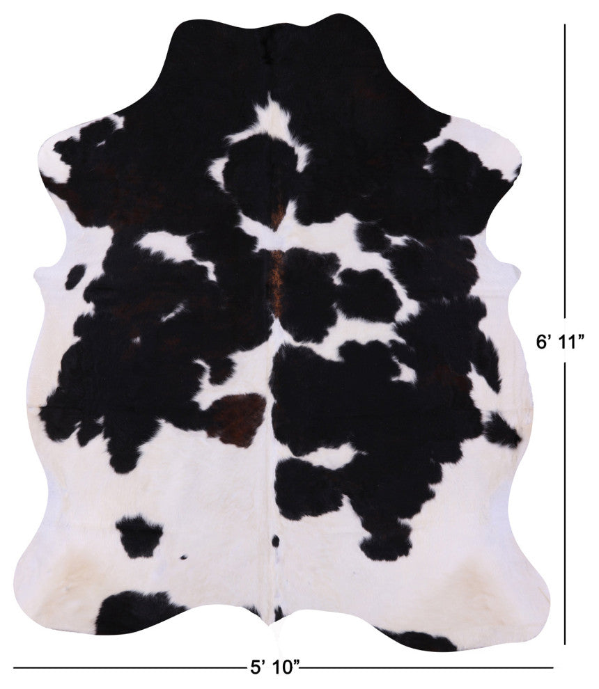 Organic Natural Hair-On Cowhide Area Rug 6' 11" X 5' 10" C1491