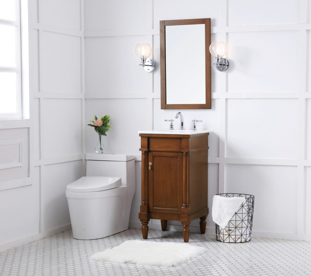Lewis 18" Single Bathroom Vanity Set, Walnut
