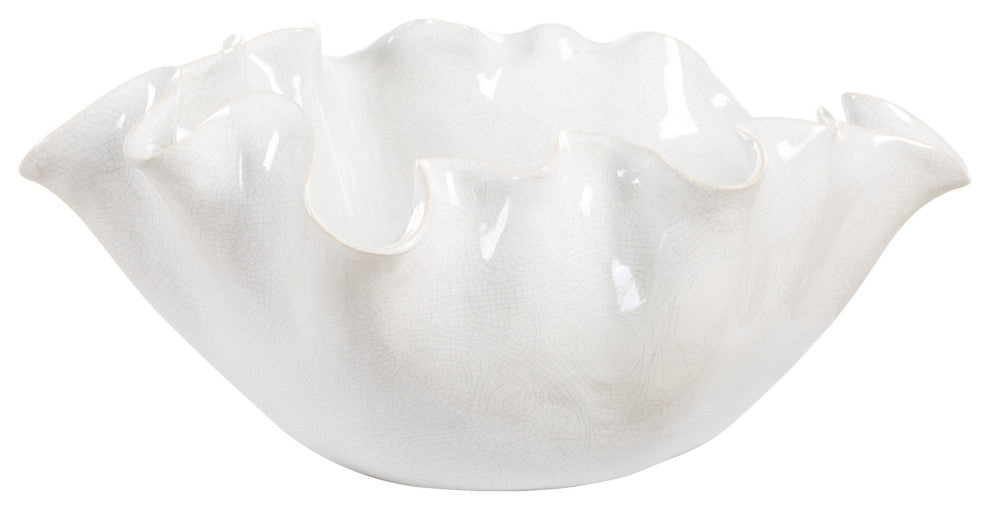 Uttermost Ruffle White Bloom Bowl