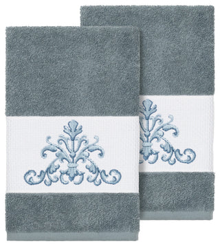 Scarlet 2-Piece Embellished Hand Towel Set, Teal