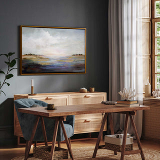 "Whispering Reverie" - A Serene Coastal Scene for Sophisticated Interiors