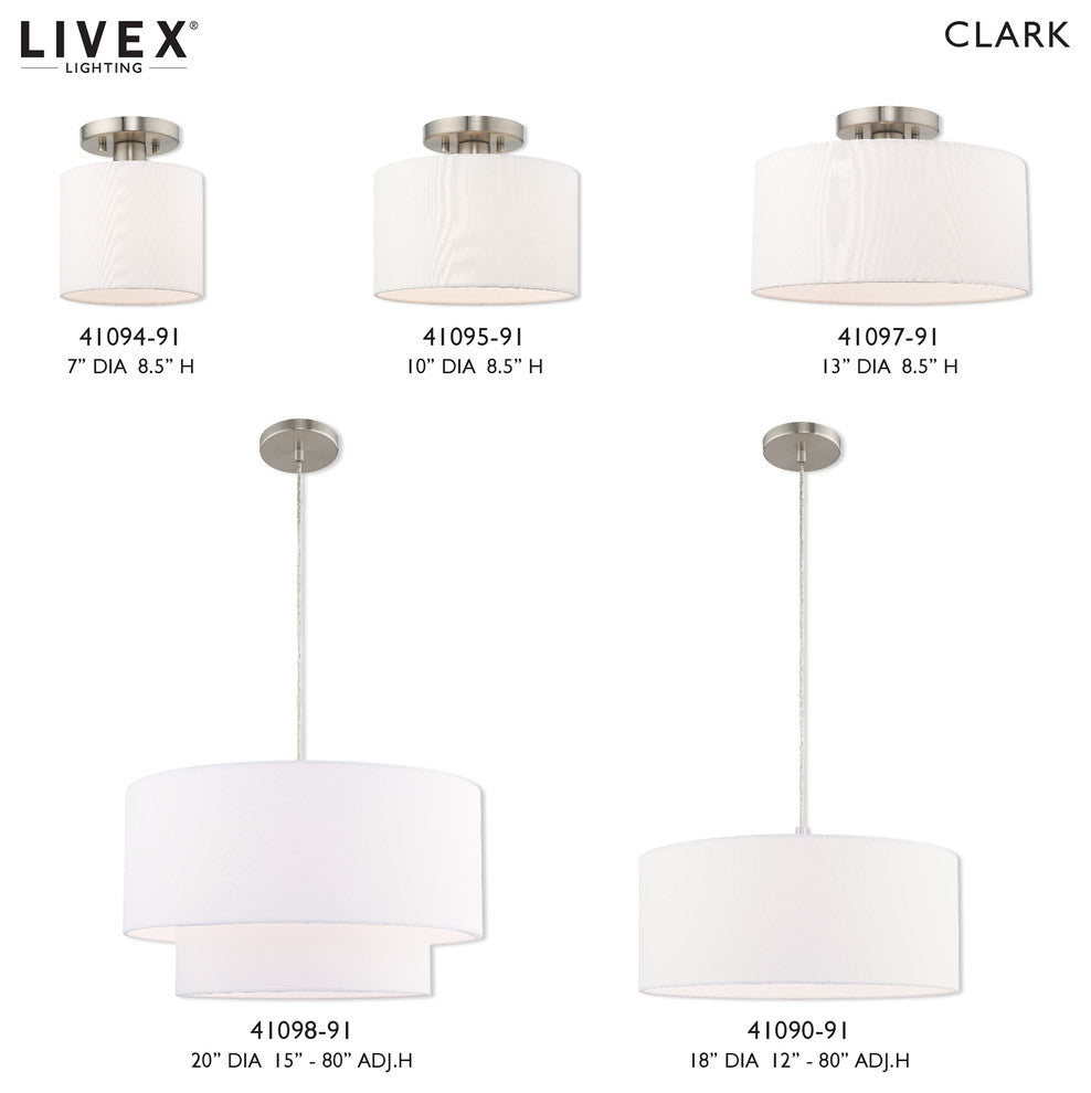Livex Lighting Brushed Nickel 1-Light Pendant Chandelier