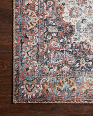 Durable Printed Wynter Area Rug by Loloi, Red/Multi, 18" X 18" Sample