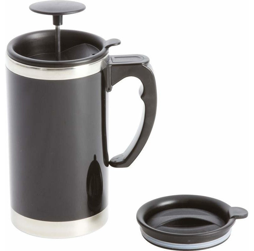 Stainless Steel Lined, Double-Wall Travel French Press Coffee Mug
