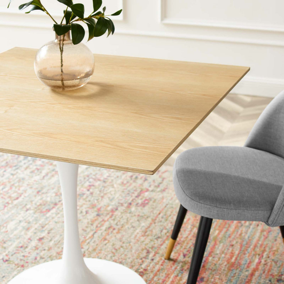 Lippa 36" Square Dining Table White Natural