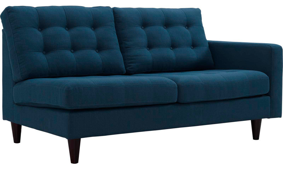 Azure Empress 2 Piece Upholstered Fabric Left Facing Bumper Sectional