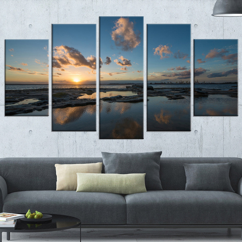 "Sunset at La Perhouse Beach" Canvas Print, 5 Panels