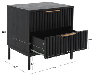 Safavieh Lylia 2 Drawer Nightstand, Black