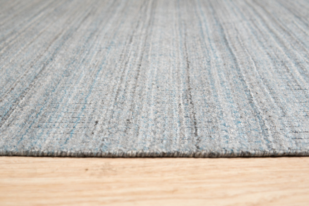 Handloomed Wool Blue Contemporary Transitional Super Grass Rug, 5' X 8'