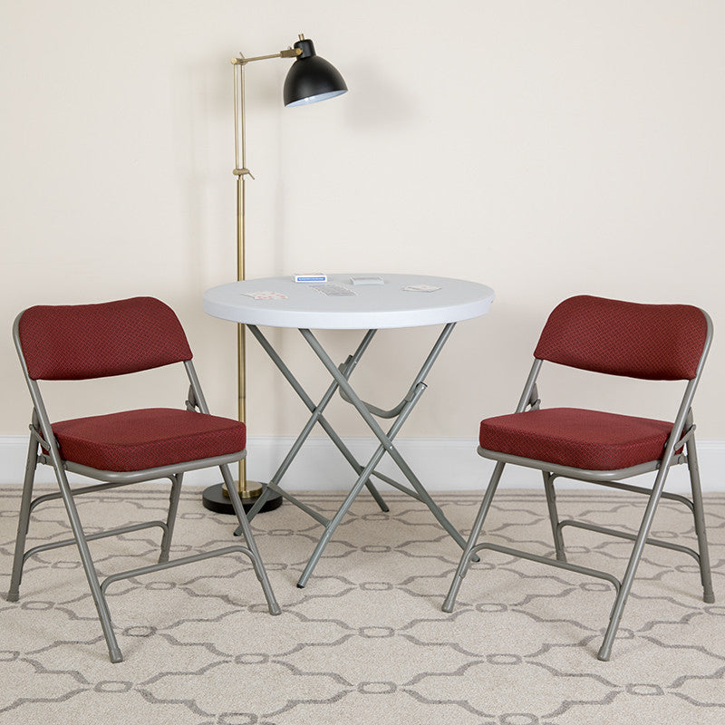 Burgundy Fabric Folding Chair