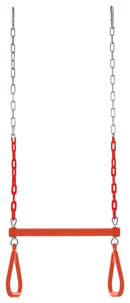 Swingan Trapeze Swing Bar Vinyl Coated Chain Fully Assembled, Orange