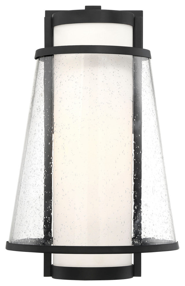 Nuvo Anau 1-Light Incandescent Matte Black Glass Wall Mount