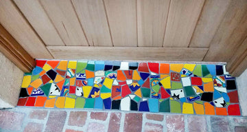 Broken Talavera Mexican Tile in Mixed Solid Color Tiles, 10 Pounds