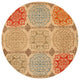 Hand-tufted Wool Beige Transitional Geometric Matrix Rug, 7'9 Round