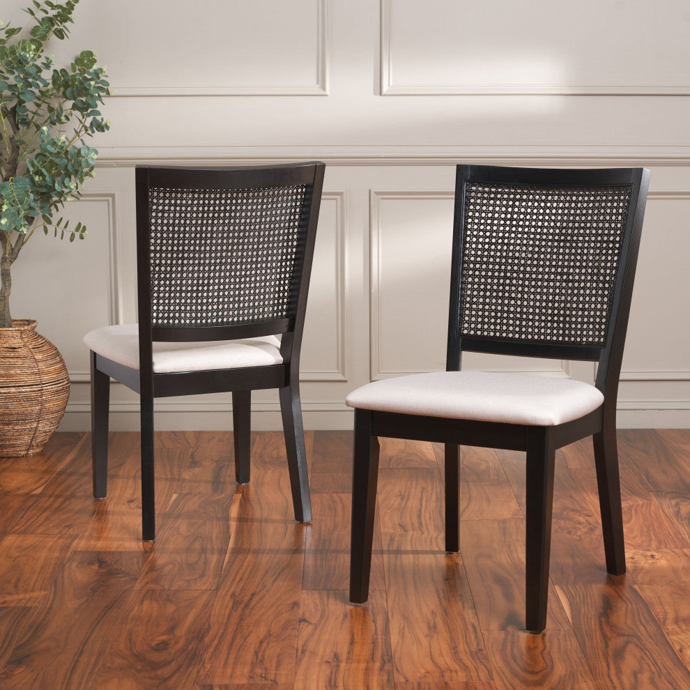 Safavieh Margo Dining Chair, Set of 2, Black/Beige, Black/Beige