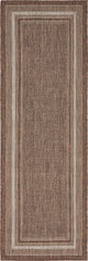 Unique Loom Brown Soft Border Outdoor 2' 0 x 6' 0 Runner Rug