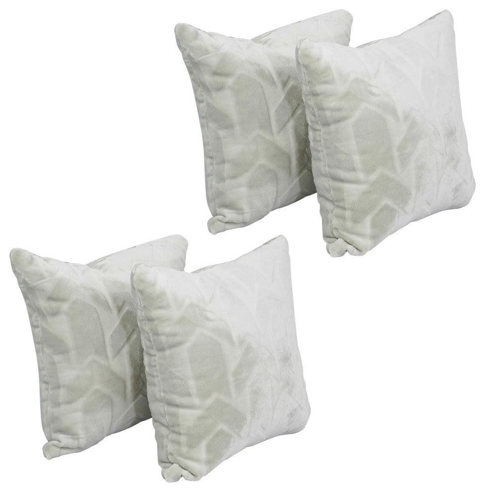 17" Jacquard Throw Pillows With Inserts, Set of 4, Agora Soap