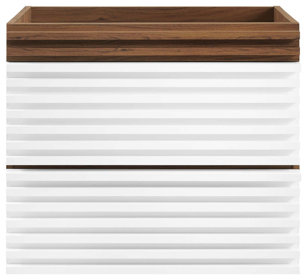 Render 24" Wall-Mount Bathroom Vanity Cabinet, White Walnut