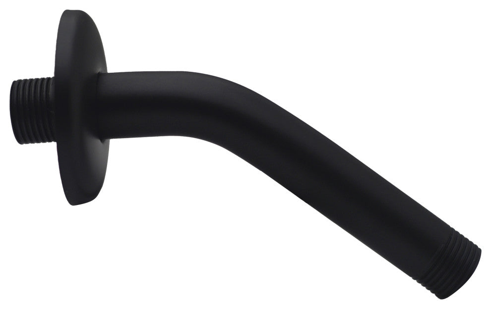 6" Shower Arm In Polished Brass, Powder Coated Flat Black