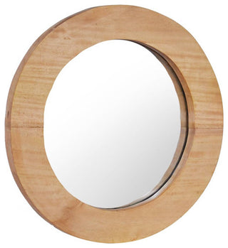 vidaXL Decorative Mirror Wall Mirror Bathroom Mirror Solid Teak Wood Round