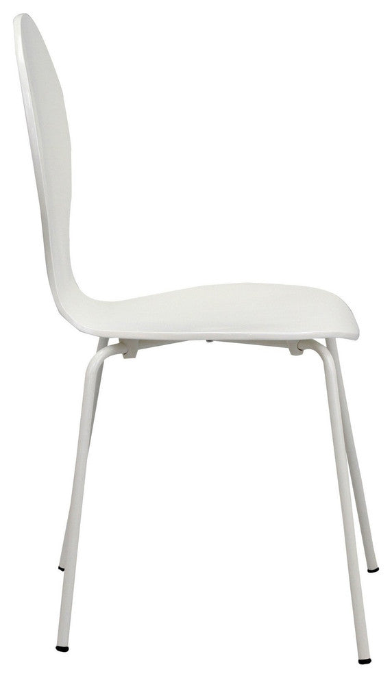 Modern Contemporary Kitchen Wood Dining Side Chair White