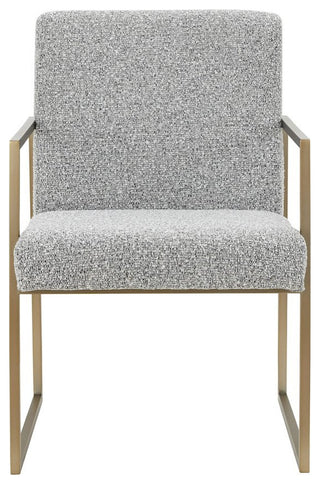 Modrest Suzanne, Modern Gray Fabric/Antique Brass Dining Chair