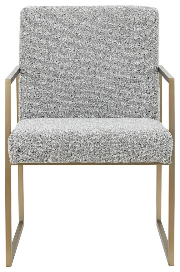 Modrest Suzanne, Modern Gray Fabric/Antique Brass Dining Chair