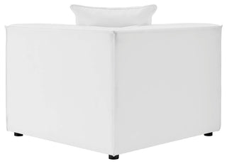 Saybrook Outdoor Patio Upholstered 5-Piece Sectional Sofa White