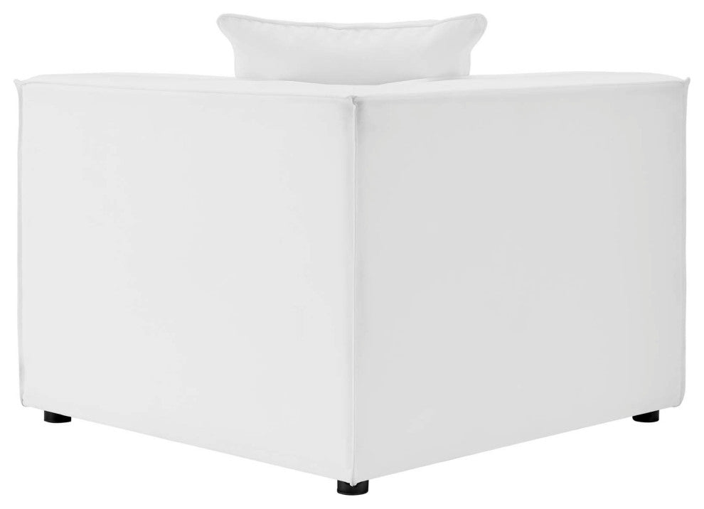 Saybrook Outdoor Patio Upholstered 5-Piece Sectional Sofa White