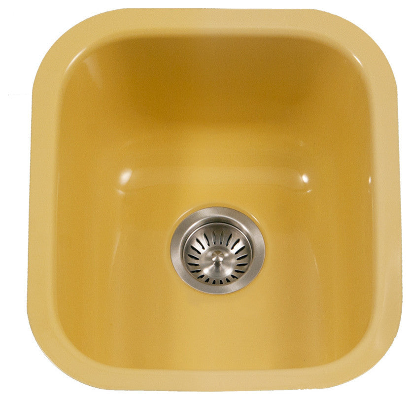 Houzer PCB-1750 Porcela 15-5/8" Undermount Single Basin Porcelain - Lemon