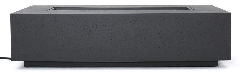 Hearth Outdoor 50,000 BTU Rectangular Fire Pit, No Tank Holder, Dark Gray, Ligh