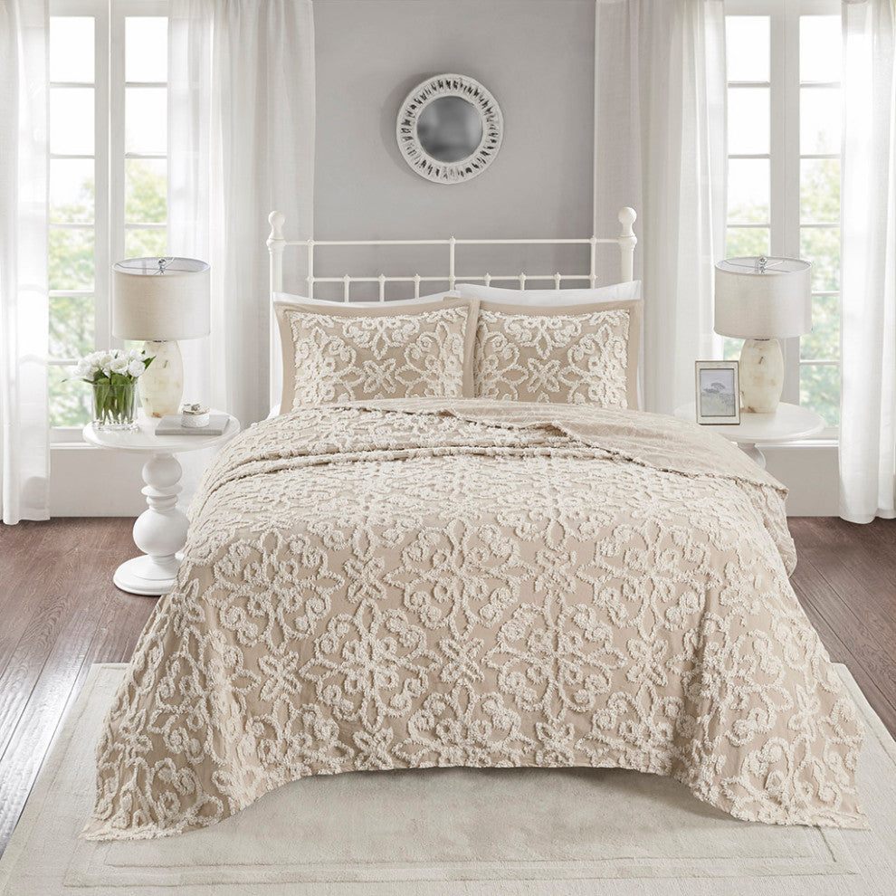 Madison Park Sabrina 3 piece Tufted Cotton bedspread set