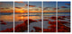 Beautiful Shore and Cloudy Sky, Landscape Canvas Print, 60"x28", 5 Panels