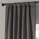 Signature Plush Velvet Blackout Curtain Single Panel, Nightlife Gray, 50"w X 108"l