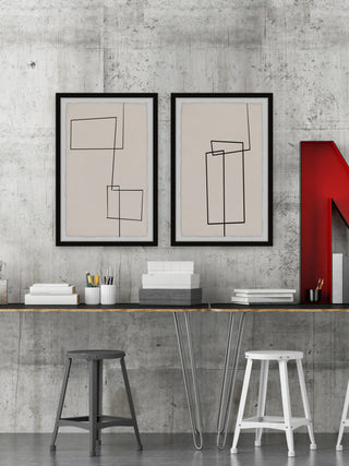 Unbroken Lines Diptych, 2-Piece Set, 16x24 Panels
