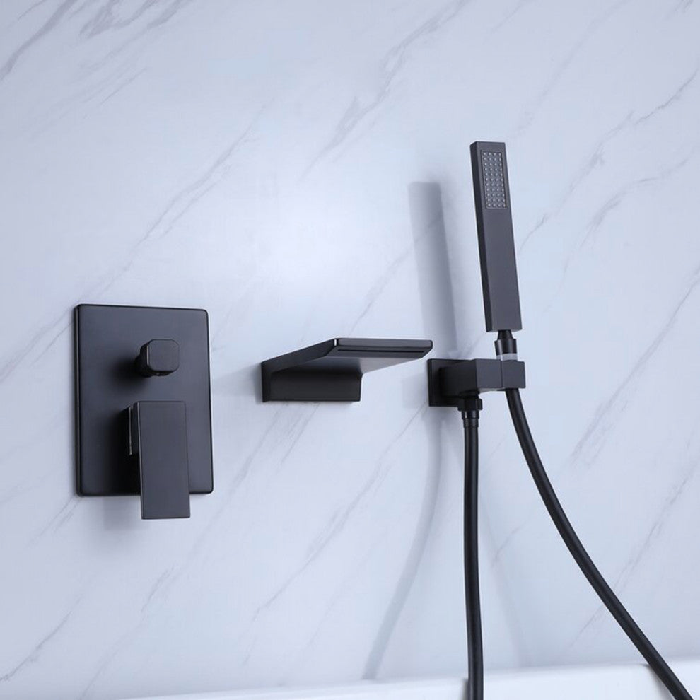Wall Mount Tub Faucet with Handheld Shower
