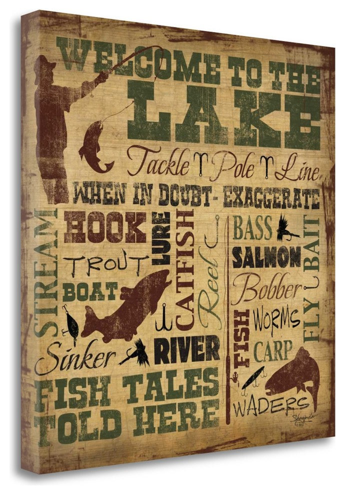 "Welcome To The Lake - Fishing" By Shawnda Eva, Giclee on Gallery Wrap Canvas