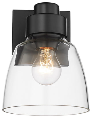 Golden Lighting 0314-1W CLR Remy 9" Tall Bathroom Sconce - Matte Black