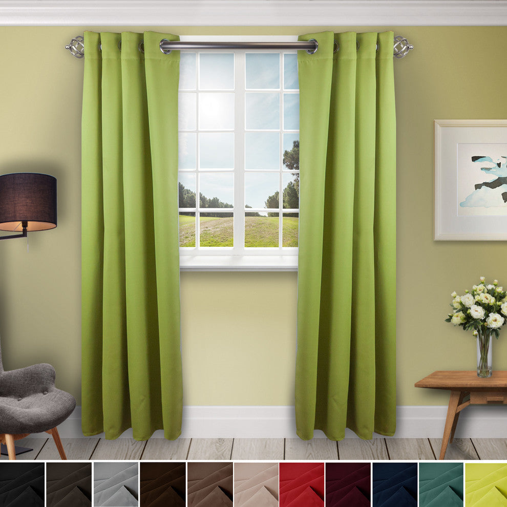 Heavy Duty Drapery Single Panel, Green, 96"x96"