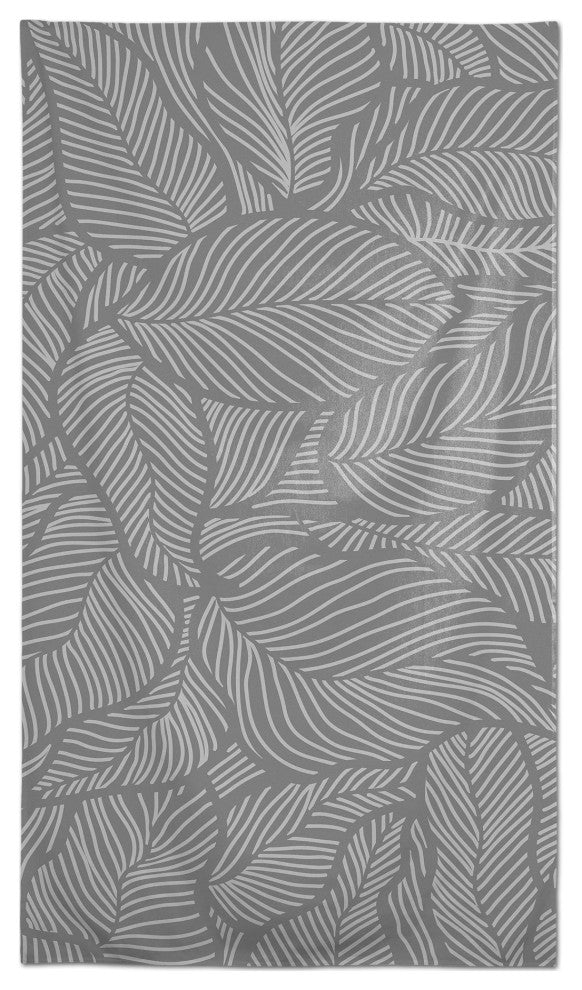 Dense Leaves Gray 58 x 102 Outdoor Tablecloth