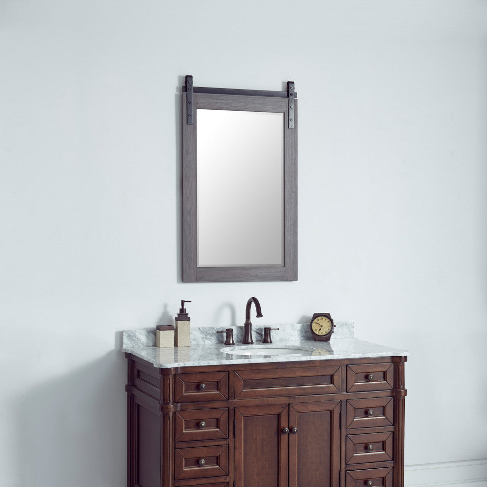 Cortes Rectangular Wall Mount Mirror, Suleiman Oak, 24"